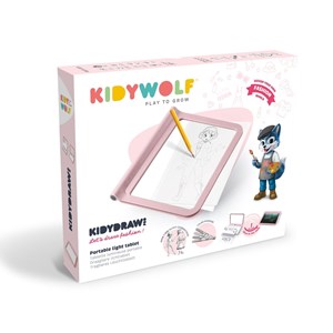Kidydraw-pro tablette lumineuse nomade rose dessinons la mode