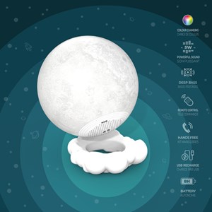 Mob - enceinte bluetooth moony - lampe lune lumineuse