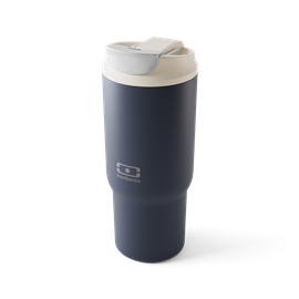 Mug isotherme avec paille 600ml bleu