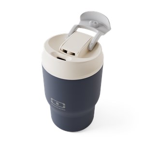 Mug isotherme avec paille 360ml bleu