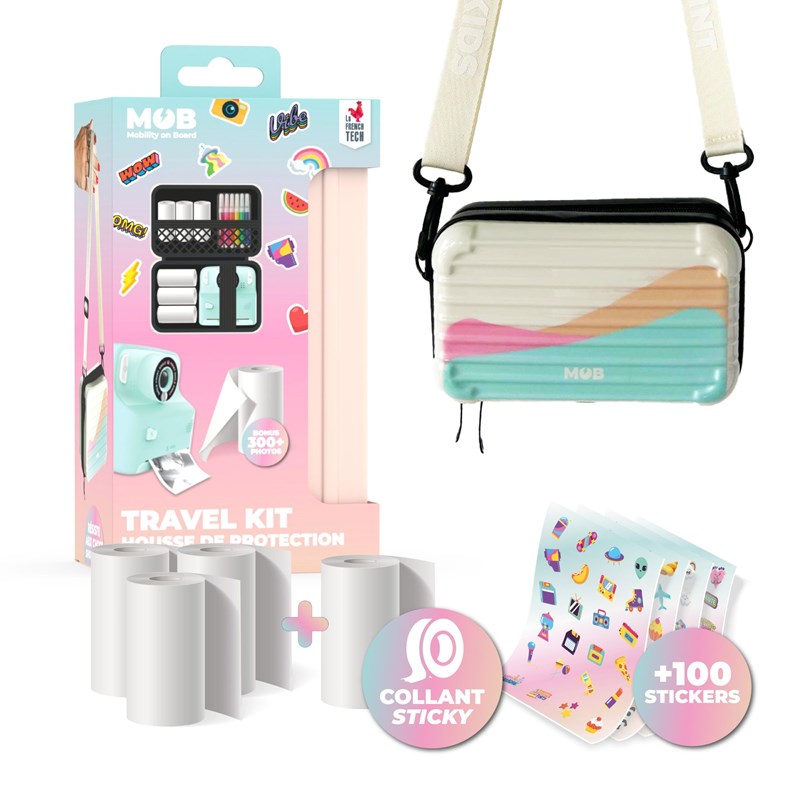 Kit travel pixiprint - housse de transport + 4 rouleaux papier - mob