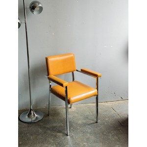 Fauteuil orange en simili n°671
