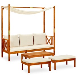 Banc de jardin meuble de patio d'extérieur 179 x 66 x 180 cm bois marron