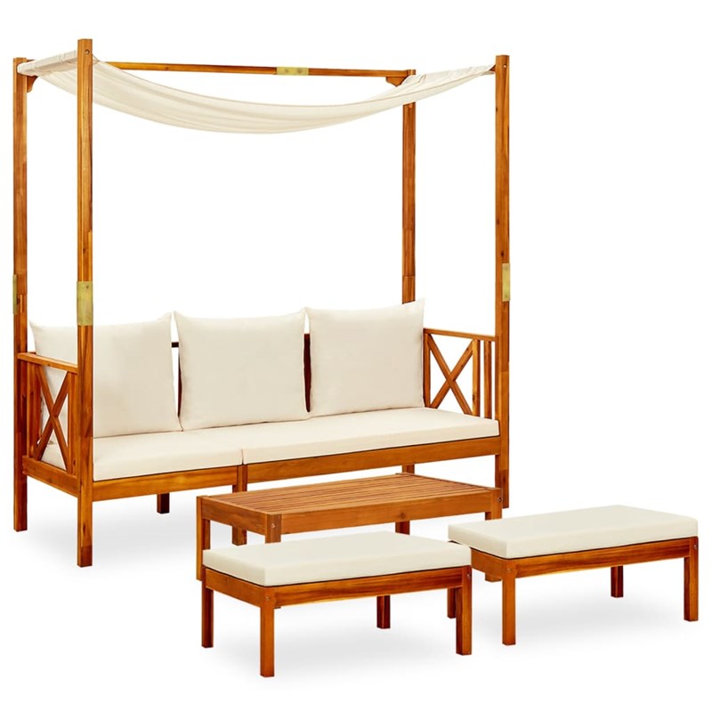 Banc de jardin meuble de patio d'extérieur 179 x 66 x 180 cm bois marron