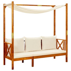 Banc de jardin meuble de patio d'extérieur 179 x 66 x 180 cm bois marron