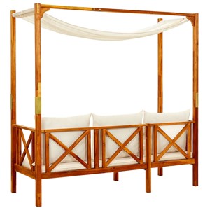 Banc de jardin meuble de patio d'extérieur 179 x 66 x 180 cm bois marron