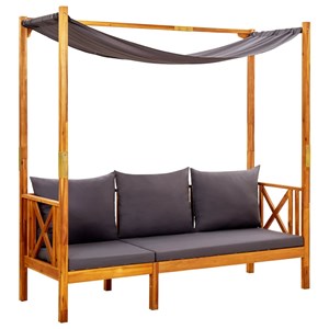 Banc de jardin meuble de patio d'extérieur 179 x 66 x 180 cm bois marron
