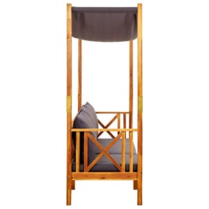 Banc de jardin meuble de patio d'extérieur 179 x 66 x 180 cm bois marron