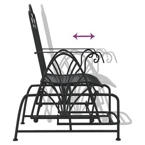 Banc de jardin meuble de patio d'extérieur 61 x 81 x 99 cm noir
