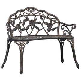 Banc de jardin meuble de patio d'extérieur 100 x 54 x 80 cm aluminium bronze