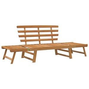 Banc de jardin 2-en-1 meuble de patio 153 x 68 x 74 cm bois marron