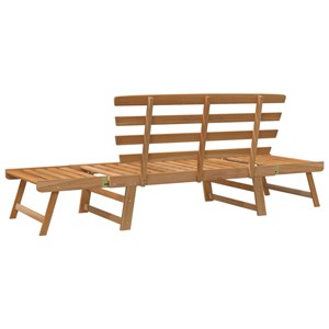 Banc de jardin 2-en-1 meuble de patio 153 x 68 x 74 cm bois marron
