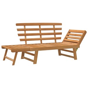 Banc de jardin 2-en-1 meuble de patio 153 x 68 x 74 cm bois marron