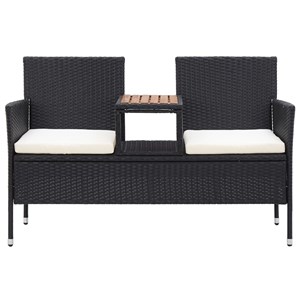 Banc de jardin meuble de patio d'extérieur 143 x 65 x 88 cm résine noir