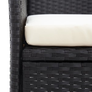 Banc de jardin meuble de patio d'extérieur 143 x 65 x 88 cm résine noir