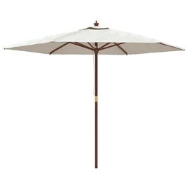 Parasol de jardin avec mât en bois 299 x 299 x 240 cm bois marron