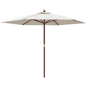 Parasol de jardin avec mât en bois 299 x 299 x 240 cm bois marron