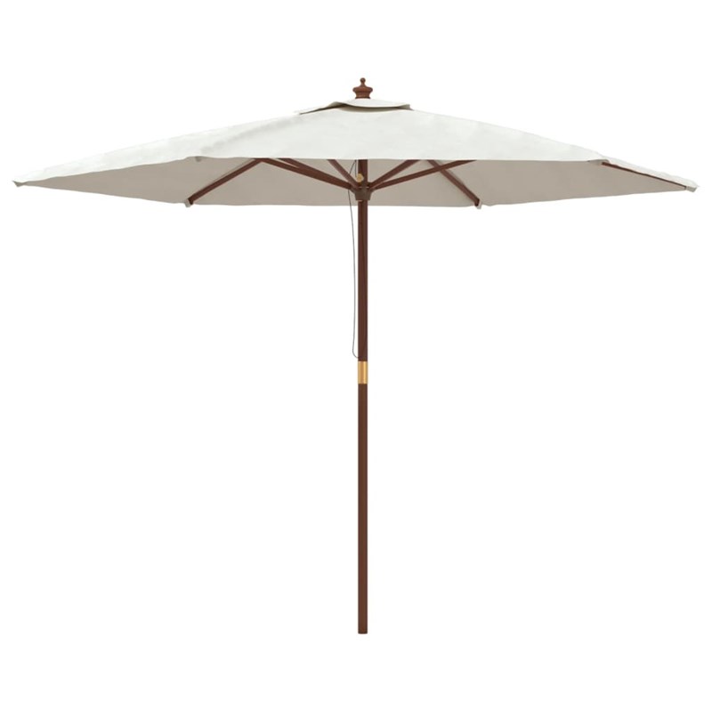 Parasol de jardin avec mât en bois 299 x 299 x 240 cm bois marron