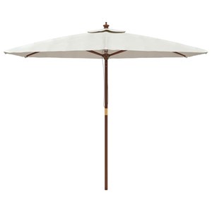 Parasol de jardin avec mât en bois 299 x 299 x 240 cm bois marron