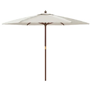 Parasol de jardin avec mât en bois 299 x 299 x 240 cm bois marron