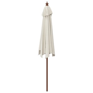 Parasol de jardin avec mât en bois 299 x 299 x 240 cm bois marron