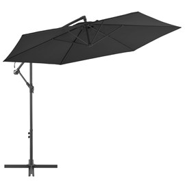 Parasol déporté avec mât en aluminium 300 300 x 300 x 244 cm aluminium noir