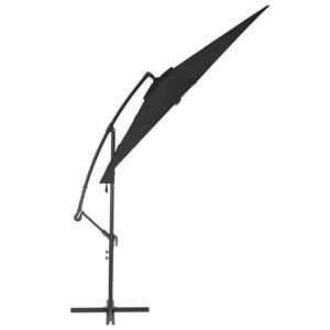 Parasol déporté avec mât en aluminium 300 300 x 300 x 244 cm aluminium noir