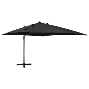Parasol meuble de jardin déporté avec mât 300 x 300 x 258 cm noir