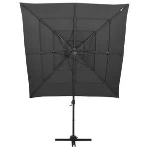Parasol à 4 niveaux avec mât en 250 x 250 x 246 cm aluminium