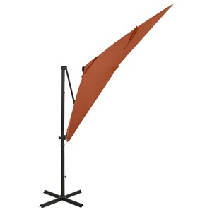 Parasol meuble de jardin déporté avec mât 250 x 250 x 230 cm