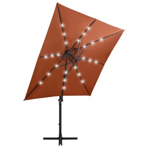Parasol meuble de jardin déporté avec mât 250 x 250 x 230 cm