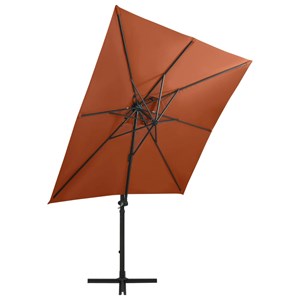 Parasol meuble de jardin déporté avec mât 250 x 250 x 230 cm