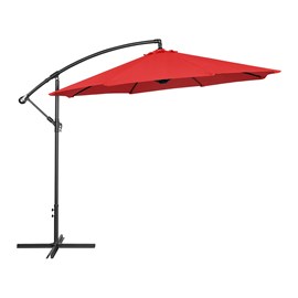 Parasol déporté - rouge - rond - 330 x 292 x 262 cm rouge