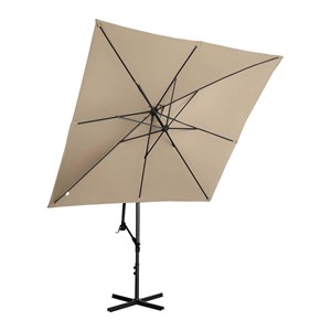 Parasol déporté - taupe - rectangulaire - 315 x 249 x 262 cm taupe