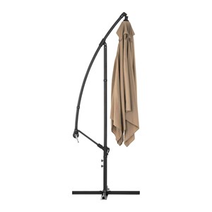 Parasol déporté - taupe - rectangulaire - 315 x 249 x 262 cm taupe