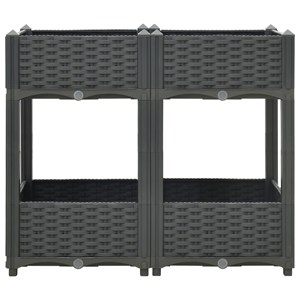 Jardinière lit surélevé plantes fleurs jardin80 x 80 x 40 x 71 cm gris