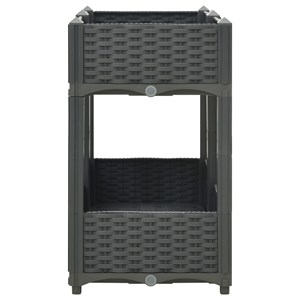 Jardinière lit surélevé plantes fleurs jardin80 x 80 x 40 x 71 cm gris