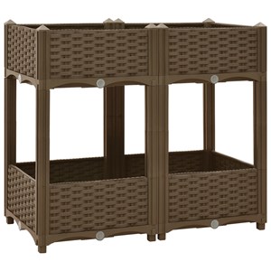 Jardinière lit surélevé plantes fleurs jardin 80 80 x 40 x 71 cm marron