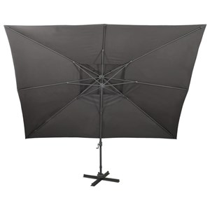Parasol déporté à double toit anthracite 400 400 x 300 x 274 cm