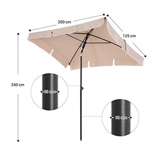 Parasol de balcon rectangulaire 2 x 1 200 x 125 x 240 cm taupe
