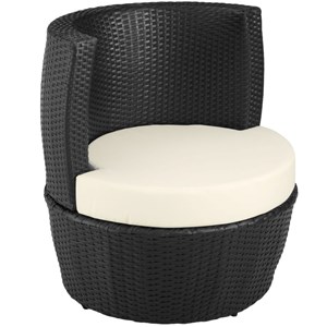 Salon de jardin rotin résine tressé synthétique 49 x 49 x 42.5 cm résine noir