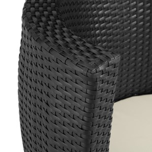 Salon de jardin rotin résine tressé synthétique 49 x 49 x 42.5 cm résine noir