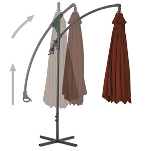Parasol meuble de jardin déporté avec mât 250 x 250 x 260 cm