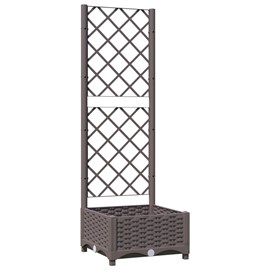 Jardinière bac lit surélevé plantes fleurs terrasse 40 x 40 x 121.5 cm marron