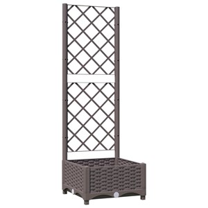 Jardinière bac lit surélevé plantes fleurs terrasse 40 x 40 x 121.5 cm marron