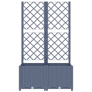Jardinière bac lit surélevé plantes fleurs terrasse 80 x 40 x 136 cm gris