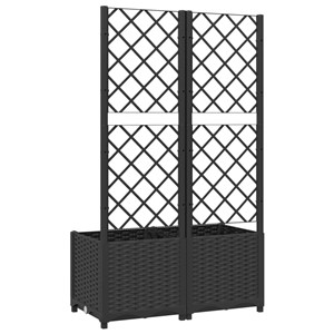 Jardinière bac lit surélevé plantes fleurs terrasse 80 x 40 x 136 cm noir