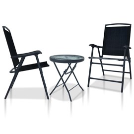 Ensemble de bistro jardin meuble extérieur terrasse 62 x 59 x 93 cm noir
