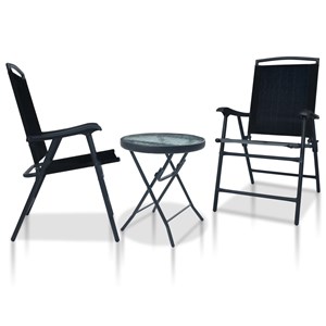 Ensemble de bistro jardin meuble extérieur terrasse 62 x 59 x 93 cm noir