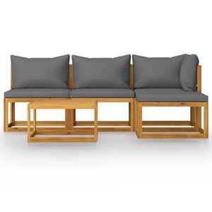 Salon de jardin meuble d'extérieur ensemble de 70 x 70 x 60 cm bois marron